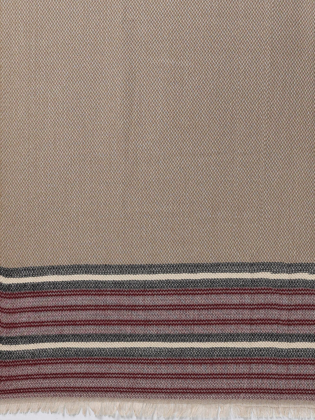 Estola de lana beige con diseño estampado para mujer
