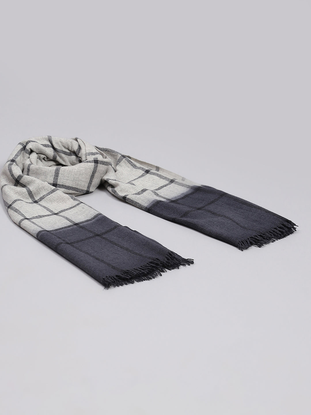 Estola gris a cuadros para mujer