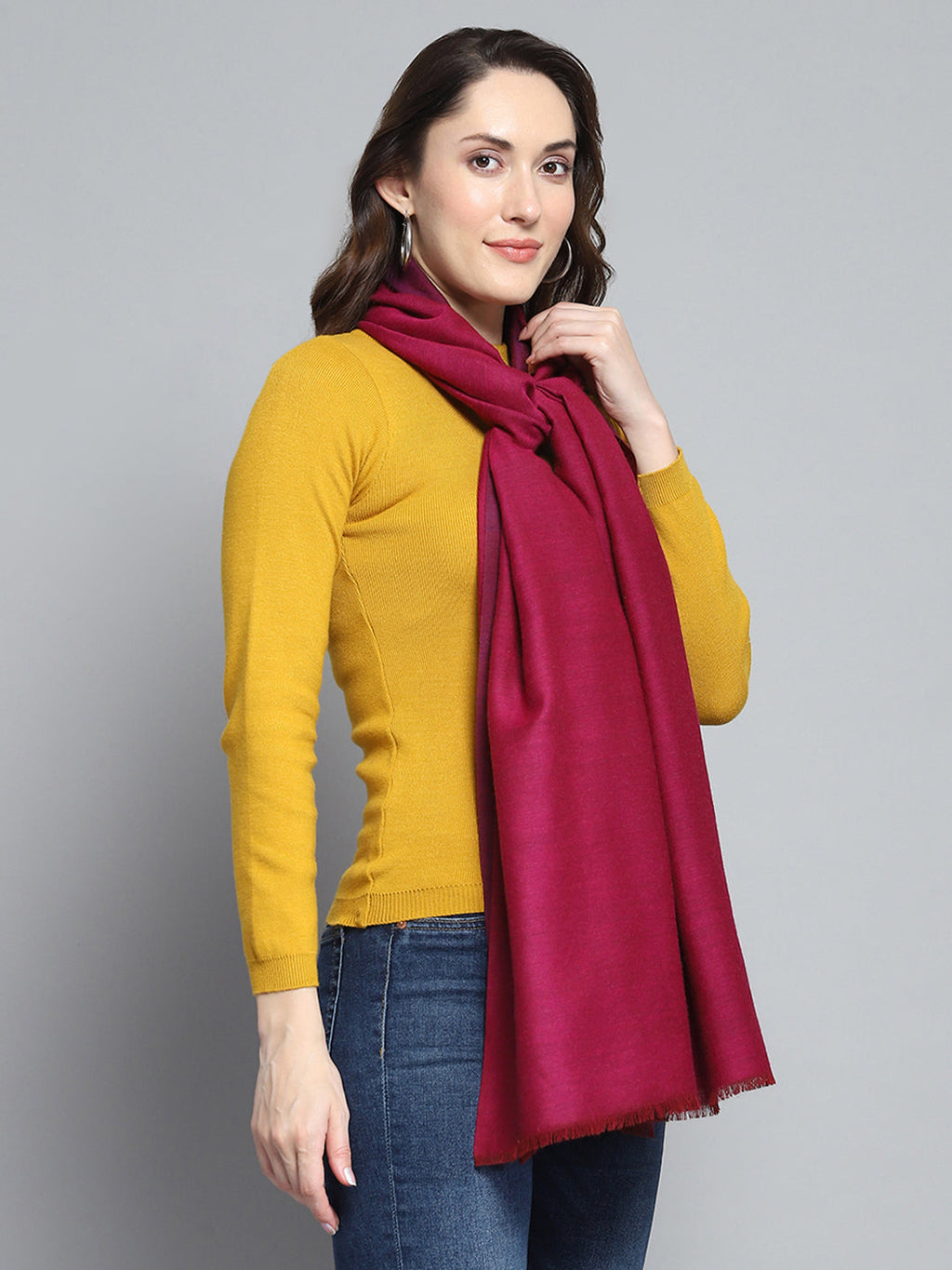 Estola granate para mujer con diseño estampado