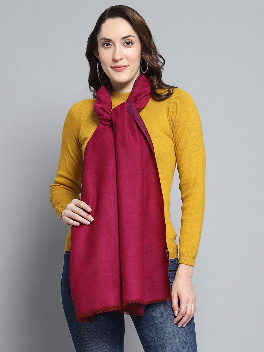 Estola granate para mujer con diseño estampado