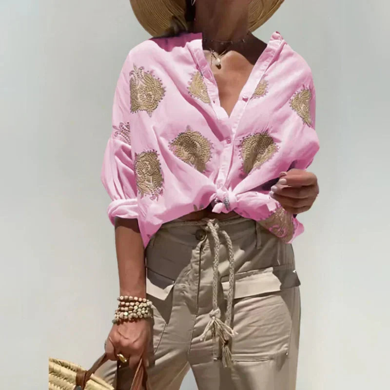Blusa bordada holgada