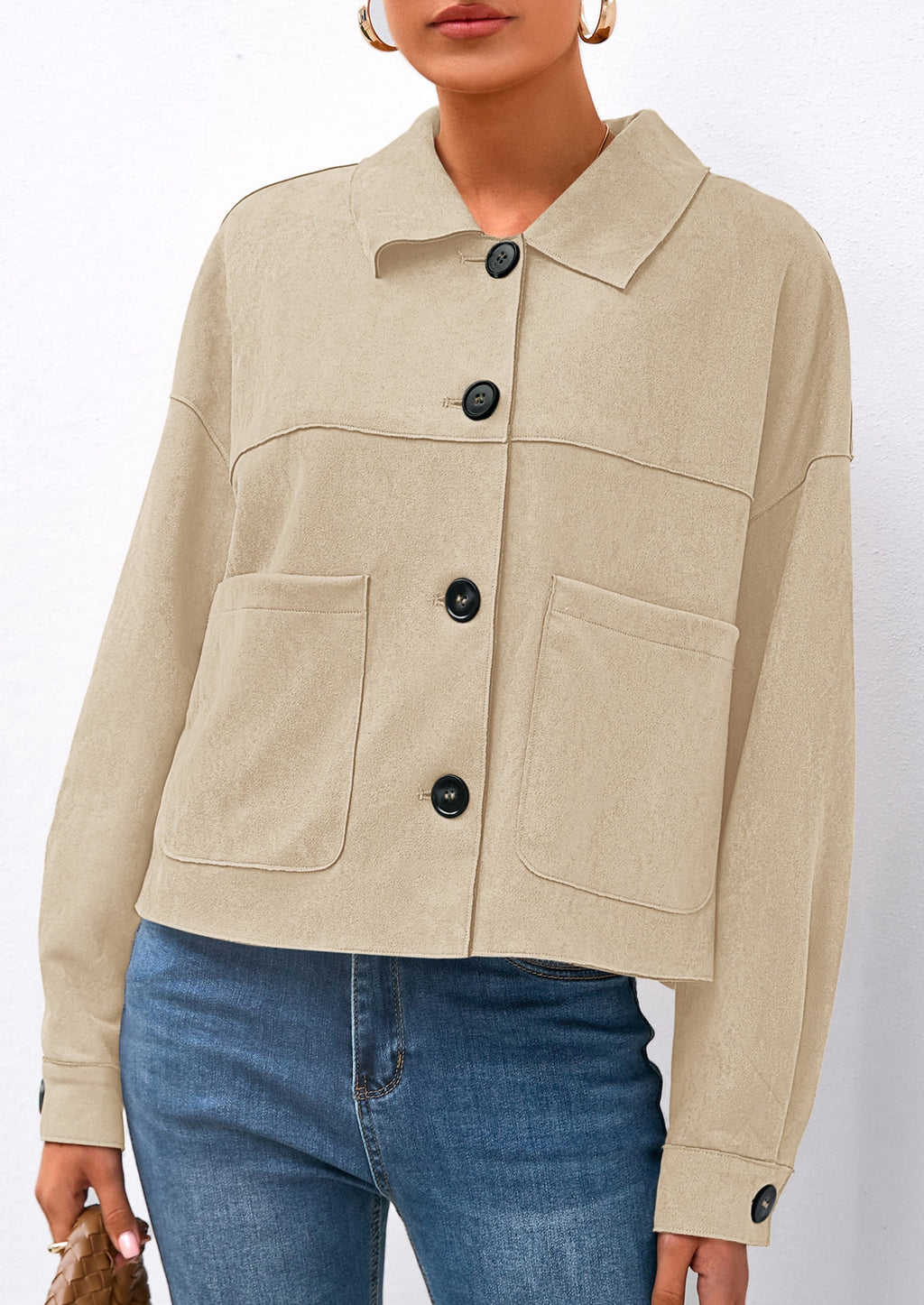 Chaqueta corta de gamuza
