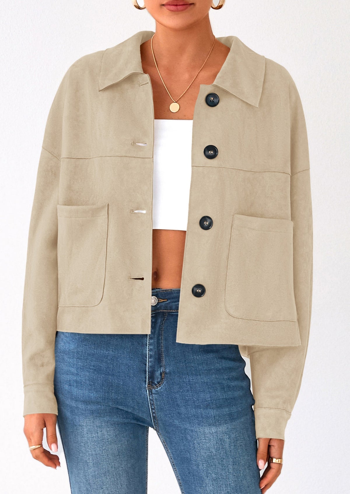 Chaqueta corta de gamuza