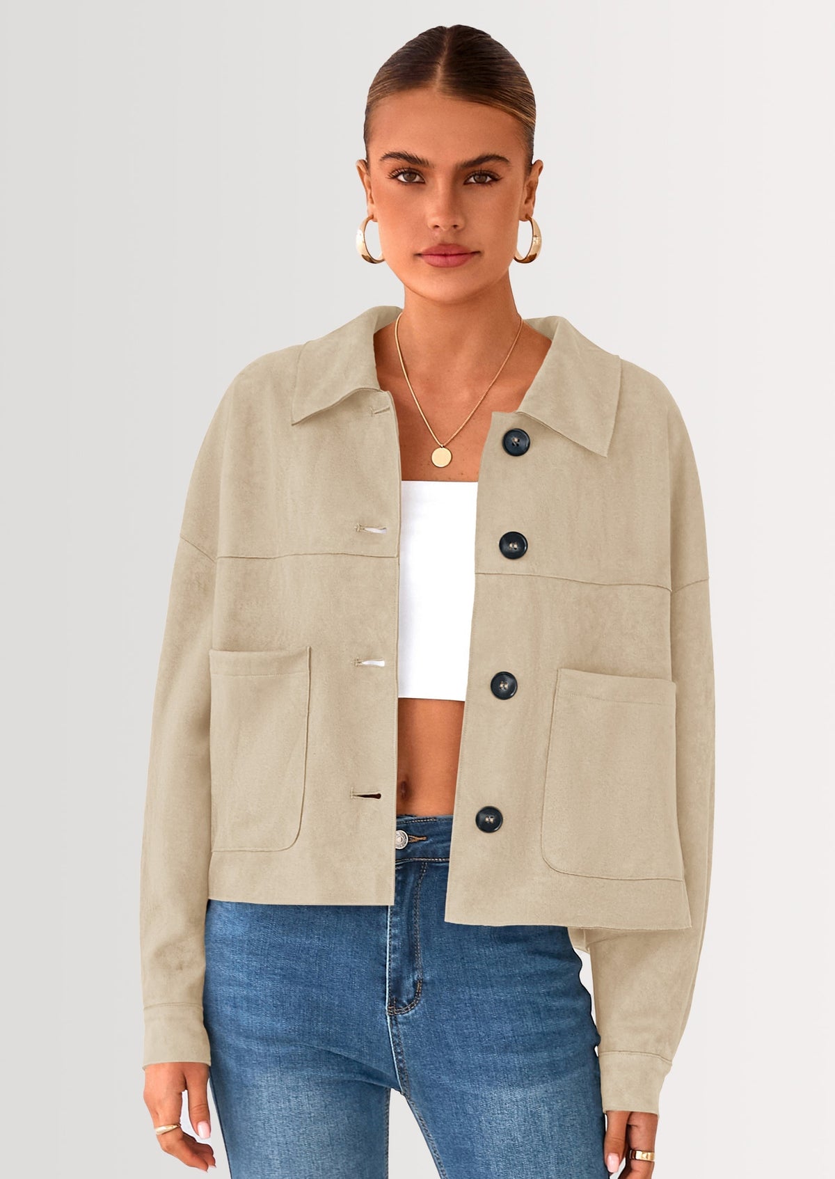 Chaqueta corta de gamuza