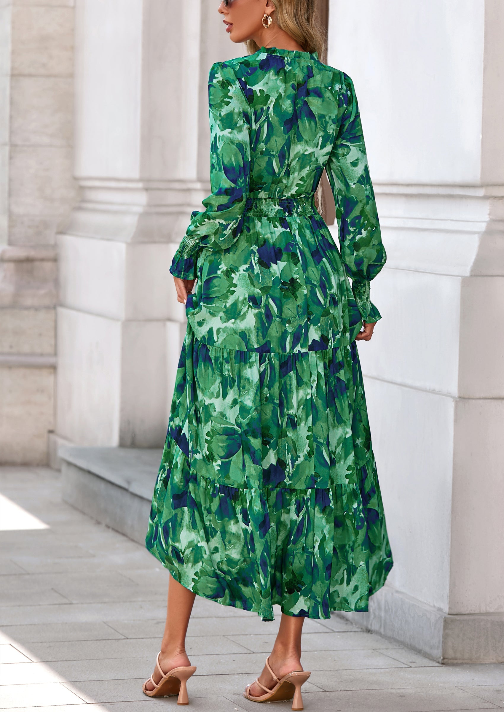 Vestido maxi con volantes