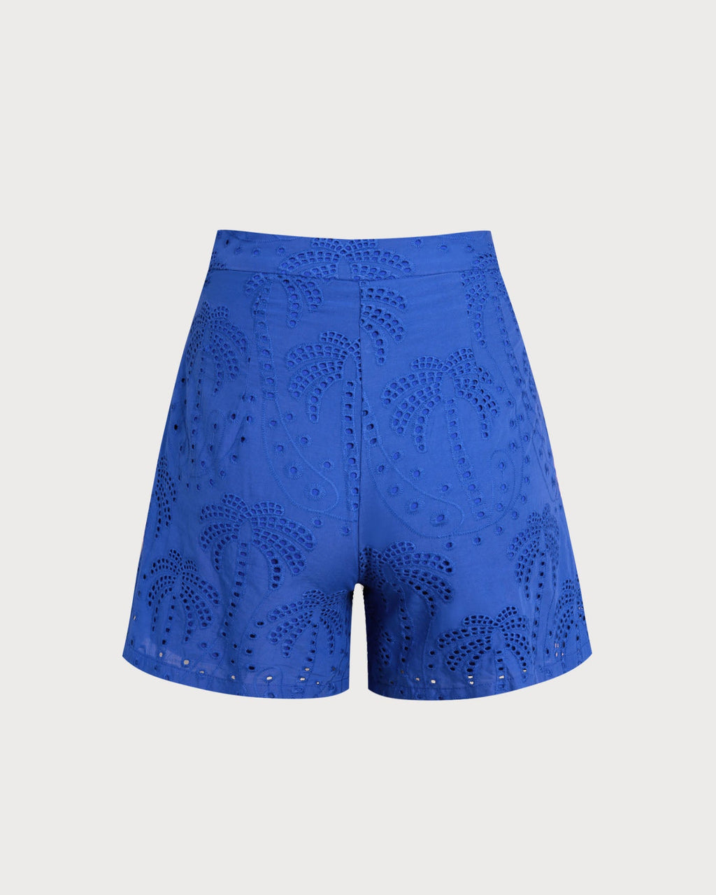 Pantalones cortos azules de algodón bordados