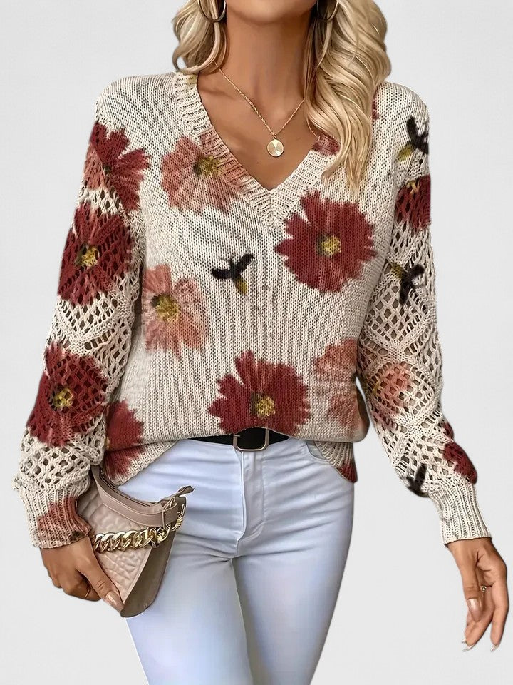 Jersey Elegante con Estampado Floral