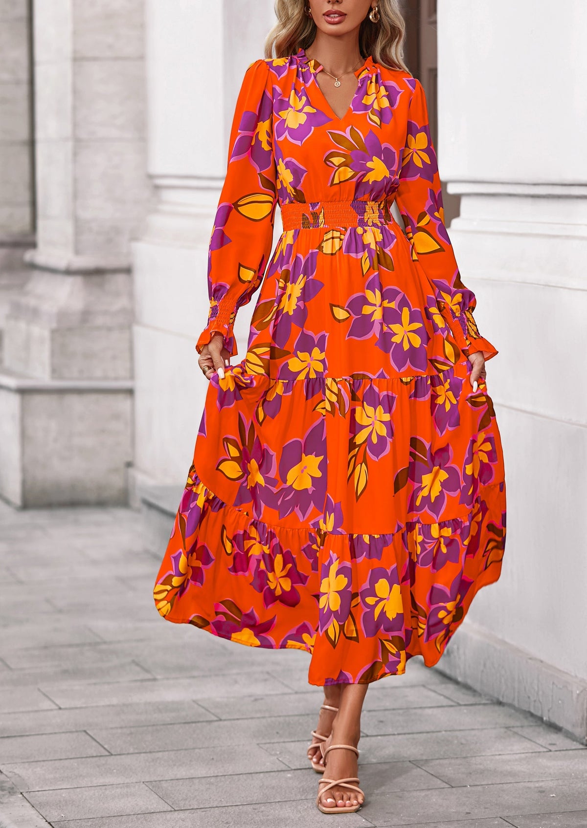 Vestido maxi floral