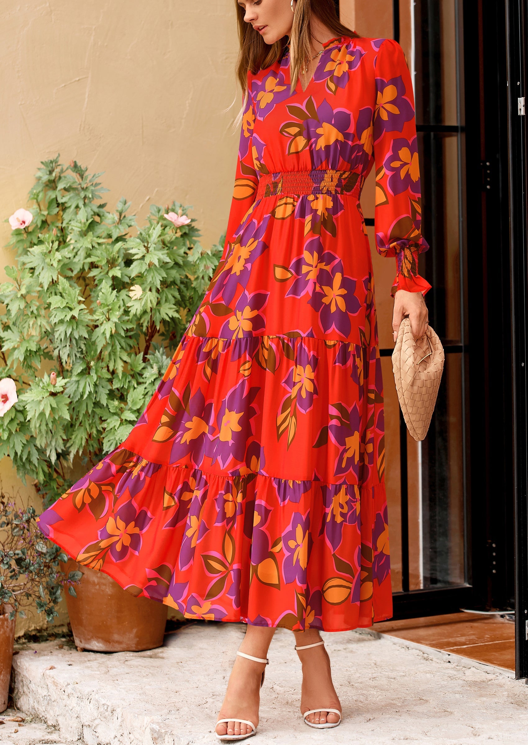 Vestido maxi con volantes