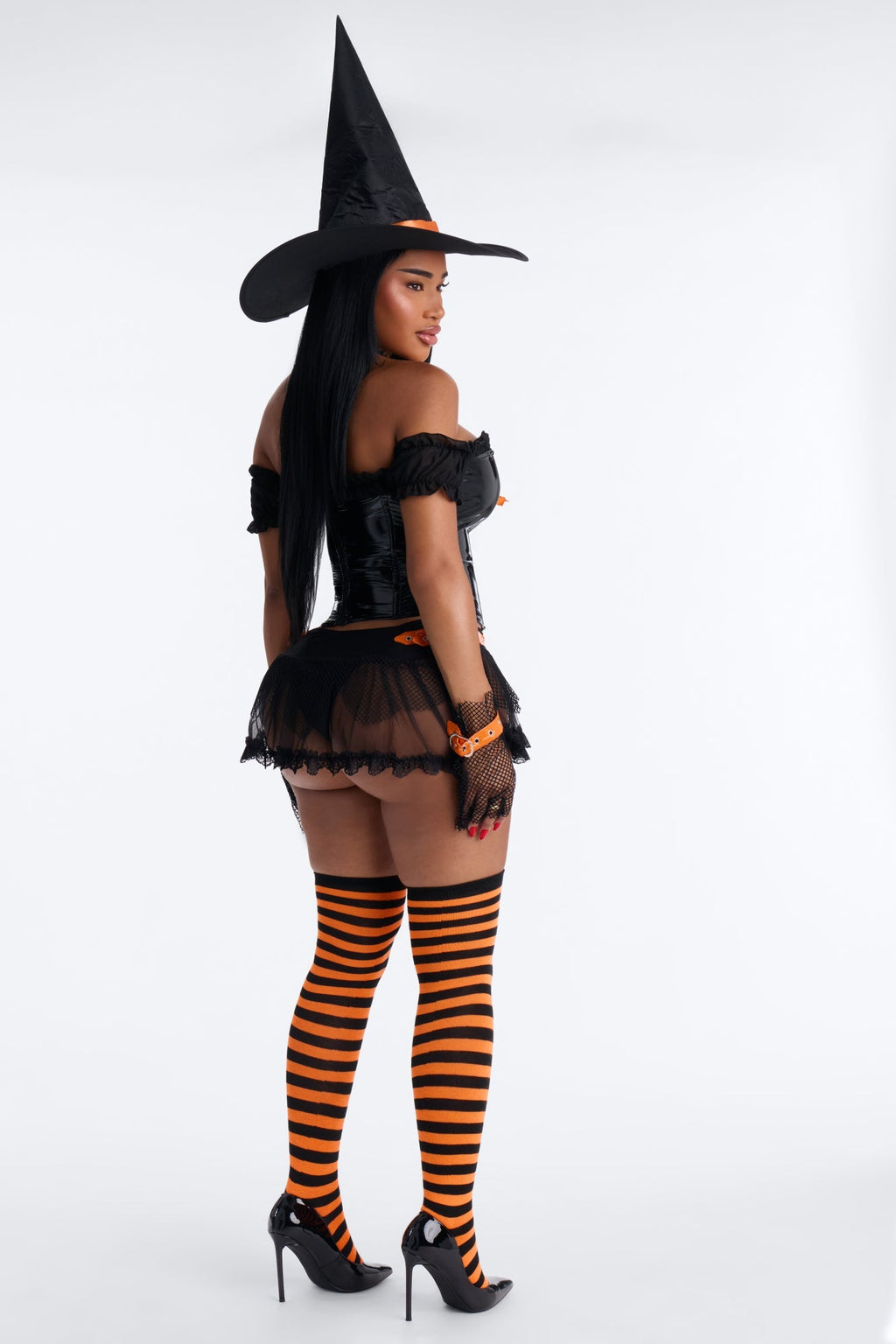 Conjunto de disfraz de 7 piezas Wickedly Hot – combinación negra