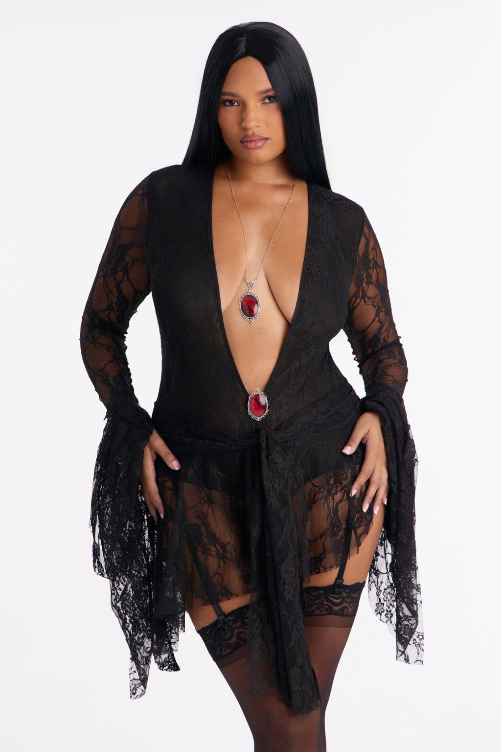 Conjunto de disfraz negro de 4 piezas Elegancia eterna