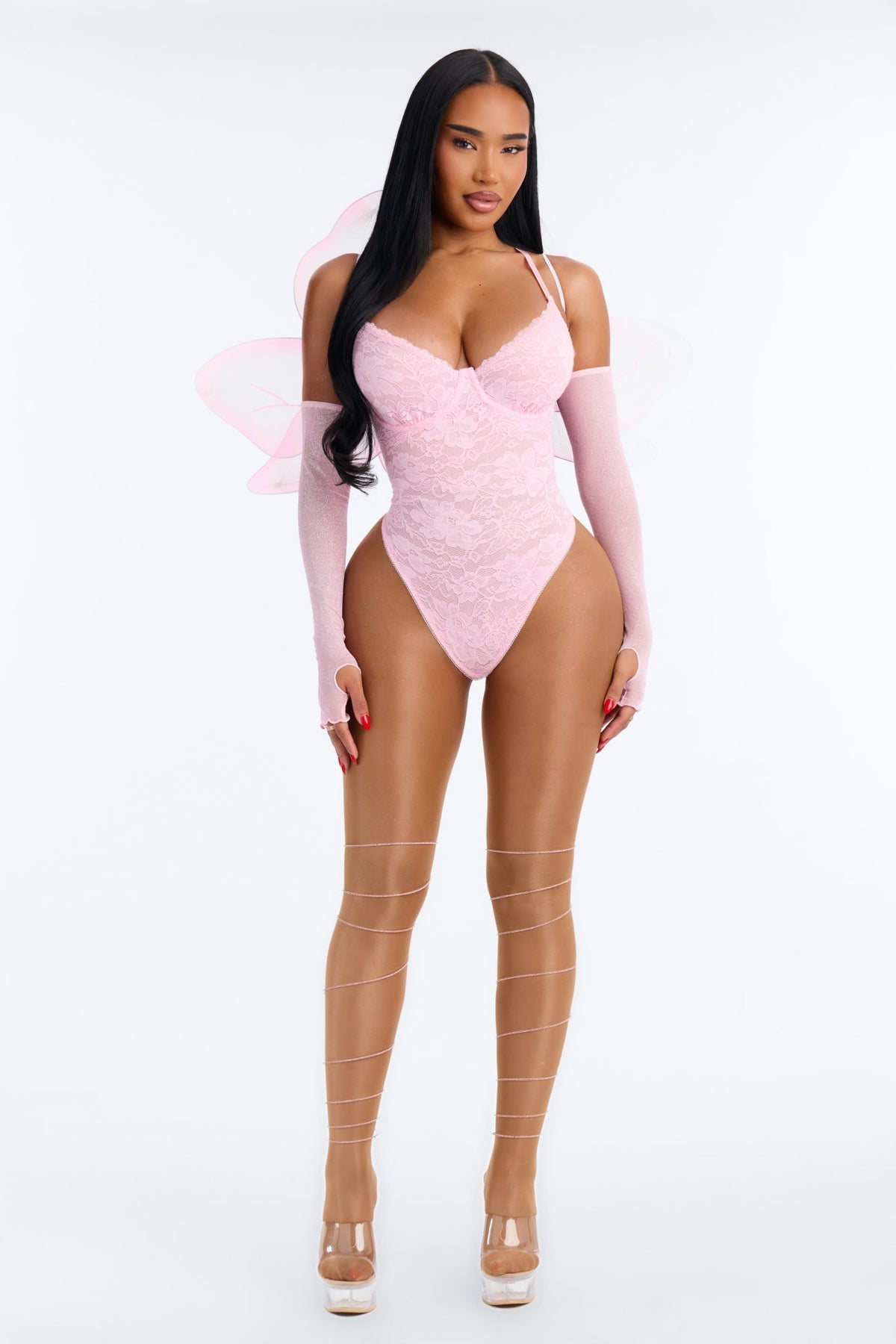 Conjunto de disfraz de diosa del jardín encantado de 4 piezas – Rosa