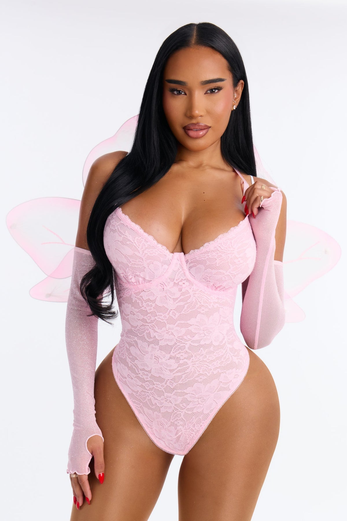 Conjunto de disfraz de diosa del jardín encantado de 4 piezas – Rosa