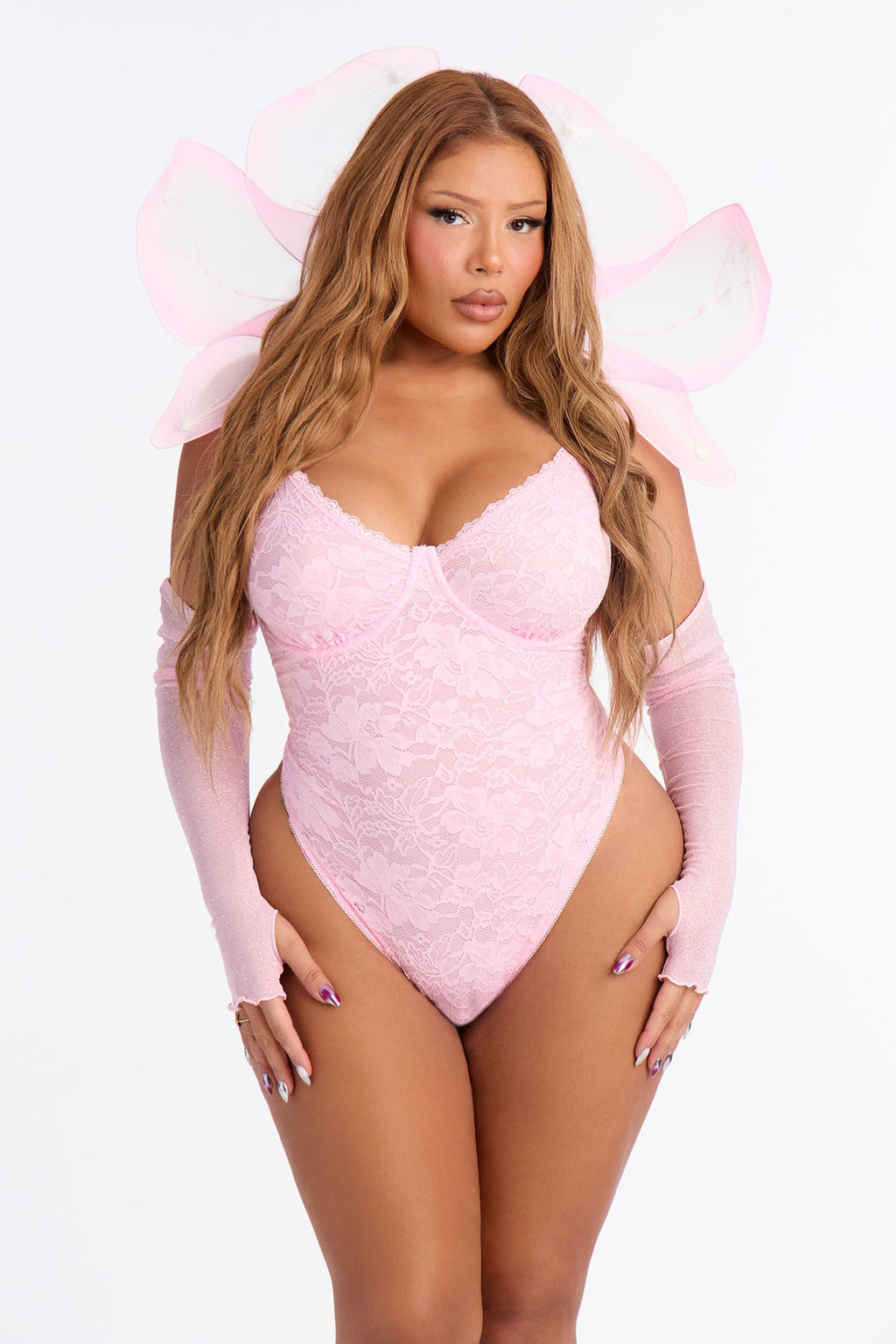Conjunto de disfraz de diosa del jardín encantado de 4 piezas – Rosa