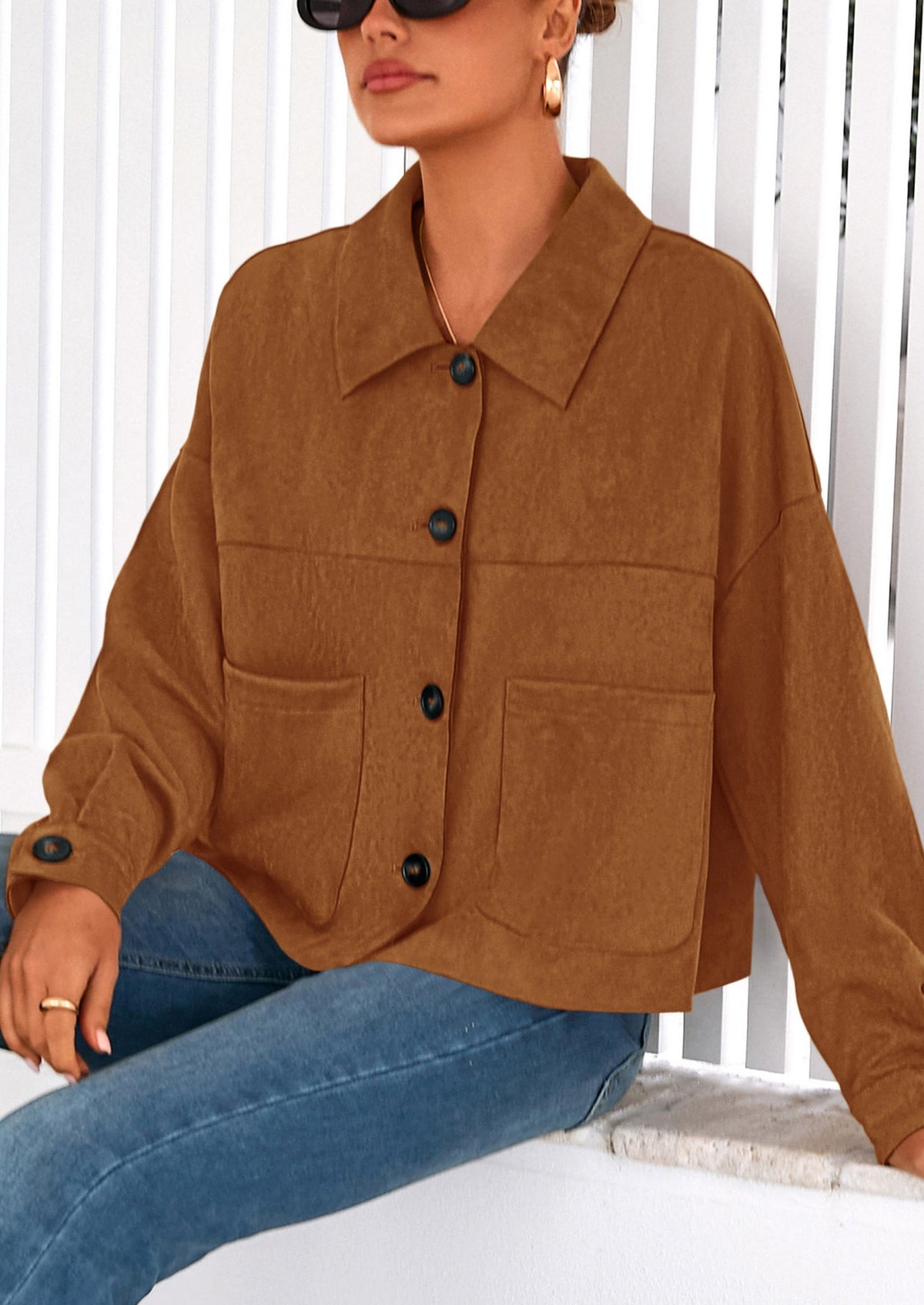 Chaqueta corta de gamuza