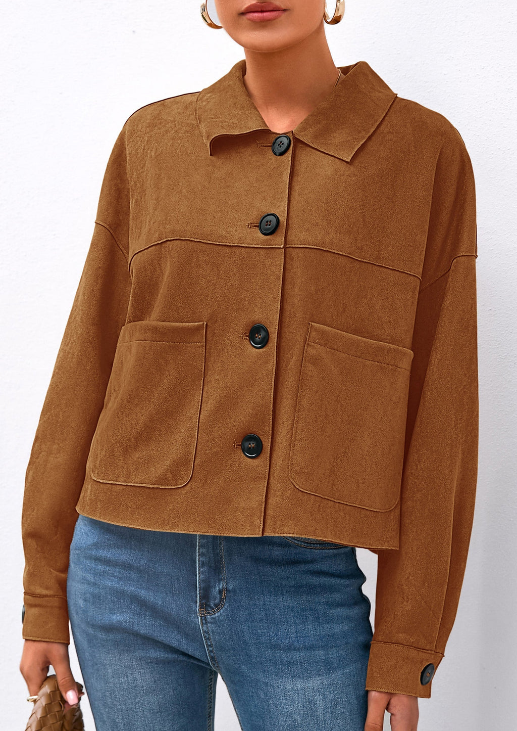 Chaqueta corta de gamuza