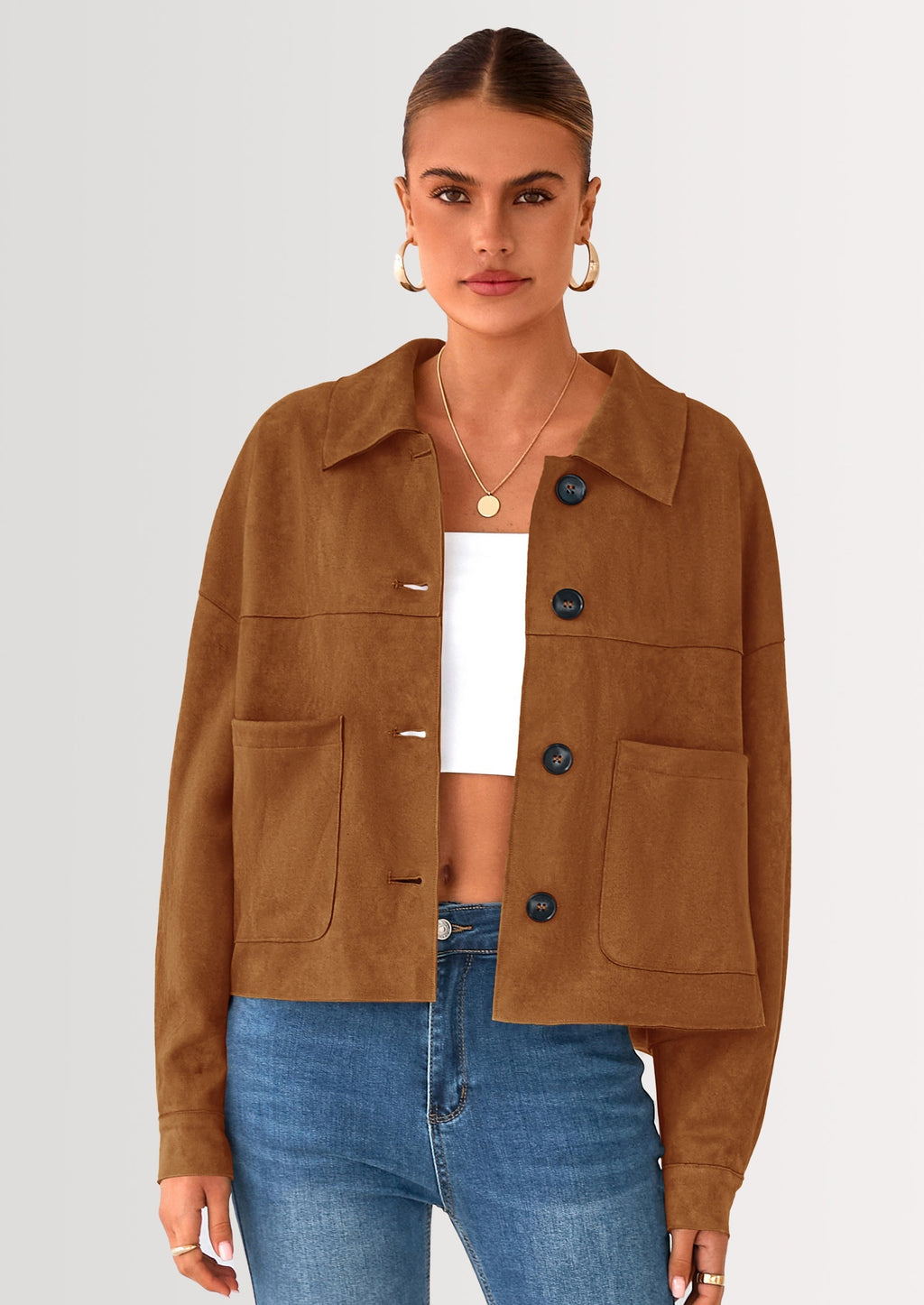 Chaqueta corta de gamuza
