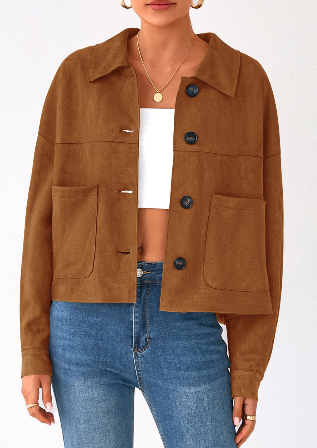 Chaqueta corta de gamuza