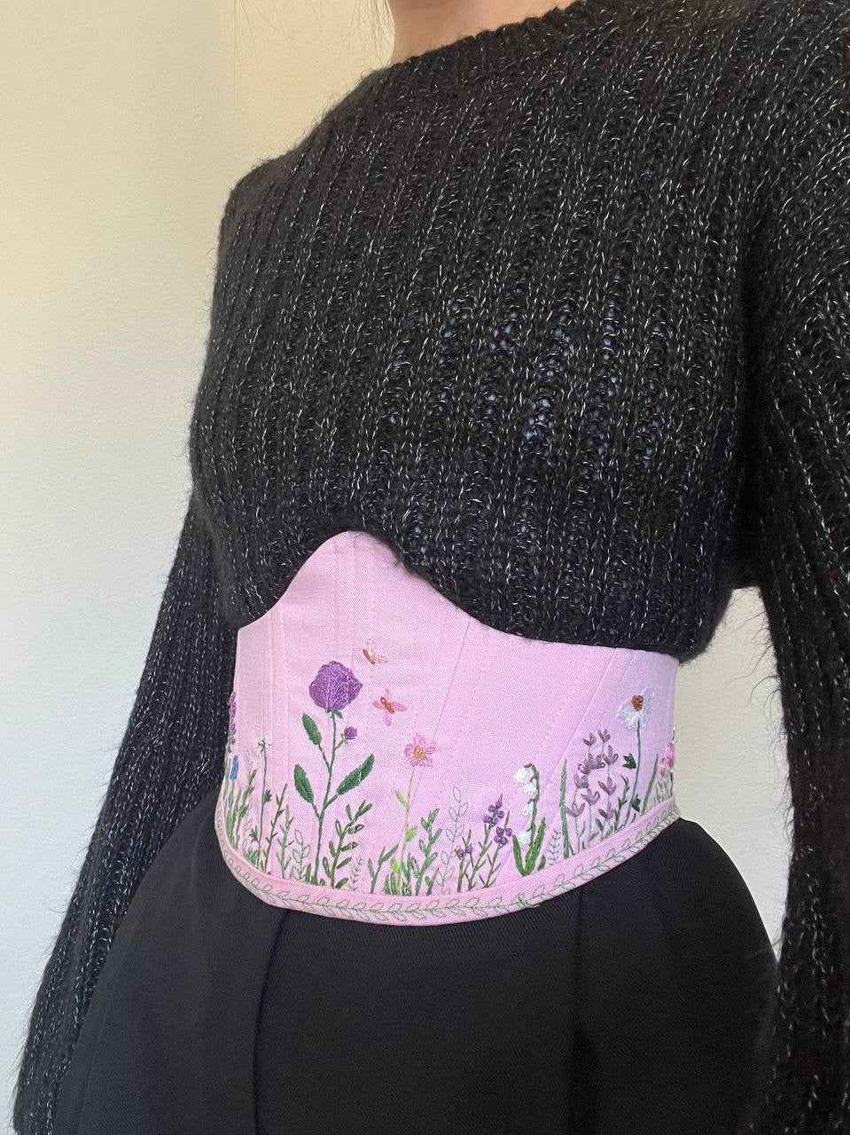 Cinturón corsé floral bordado – XS/S