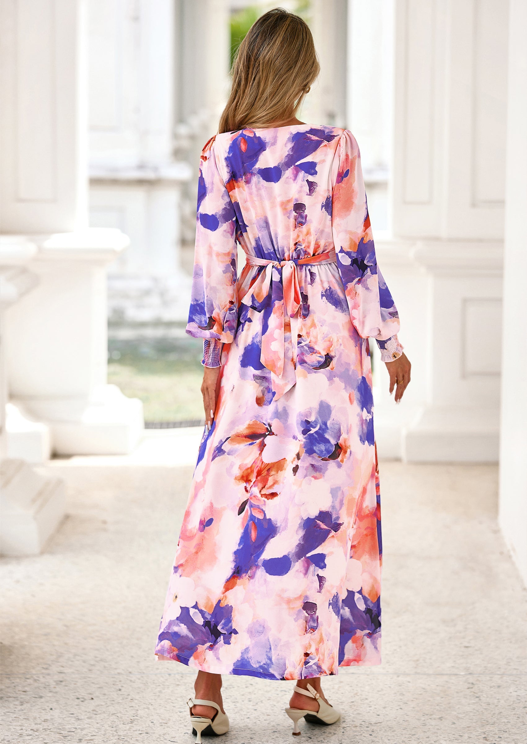 Vestido floral cinturón