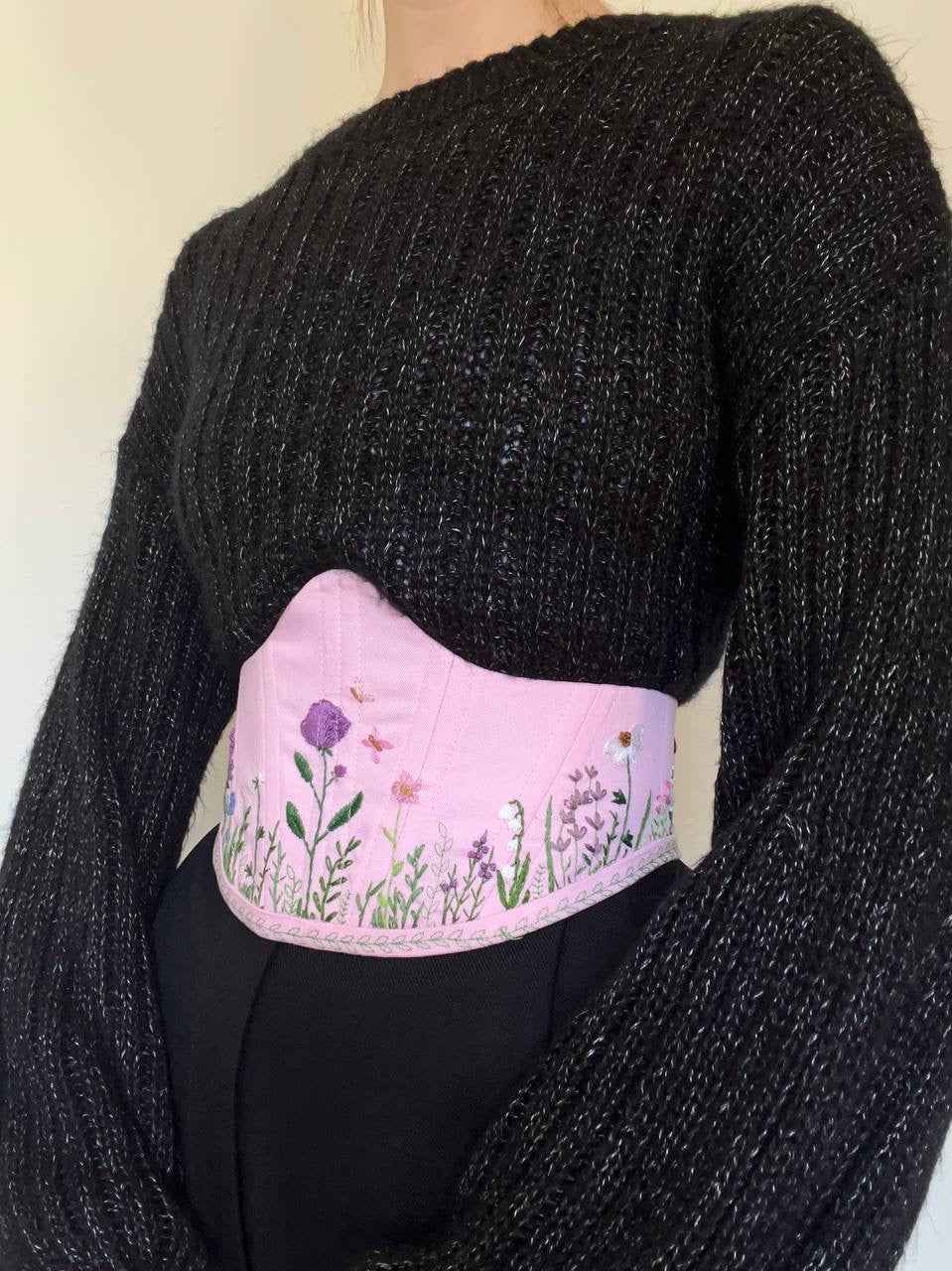 Cinturón corsé floral bordado – XS/S