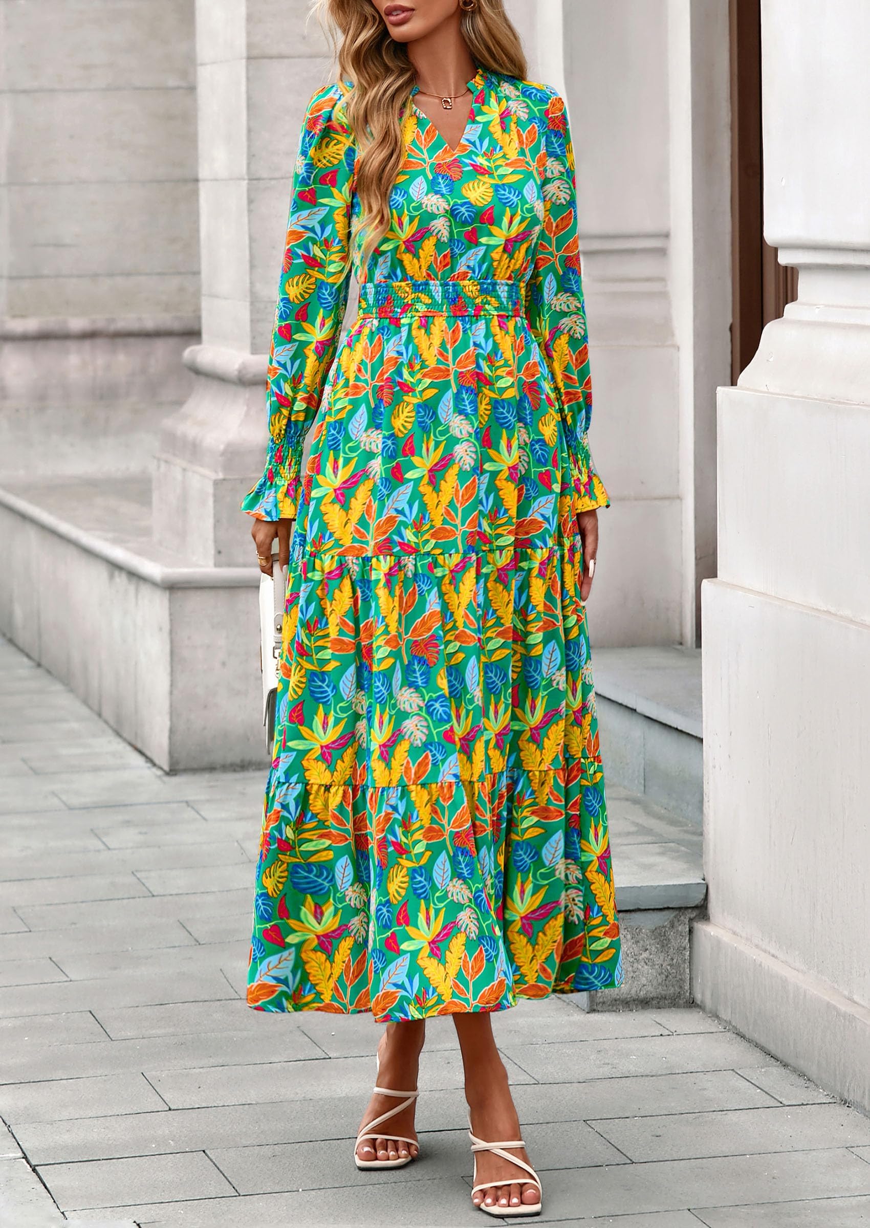 Vestido maxi con volantes