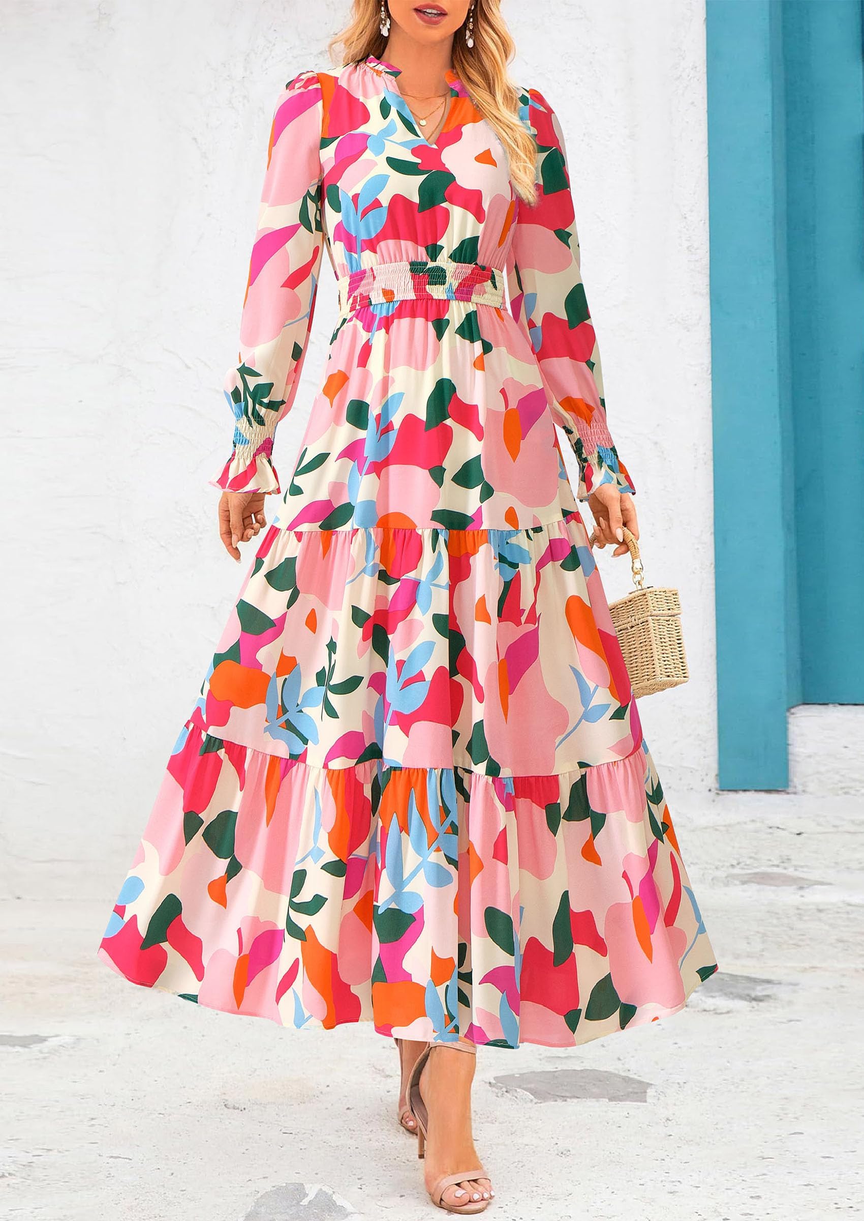 Vestido maxi con volantes