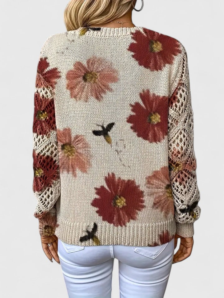 Jersey Elegante con Estampado Floral