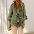 Blusa Elegante de Lino y Algodón