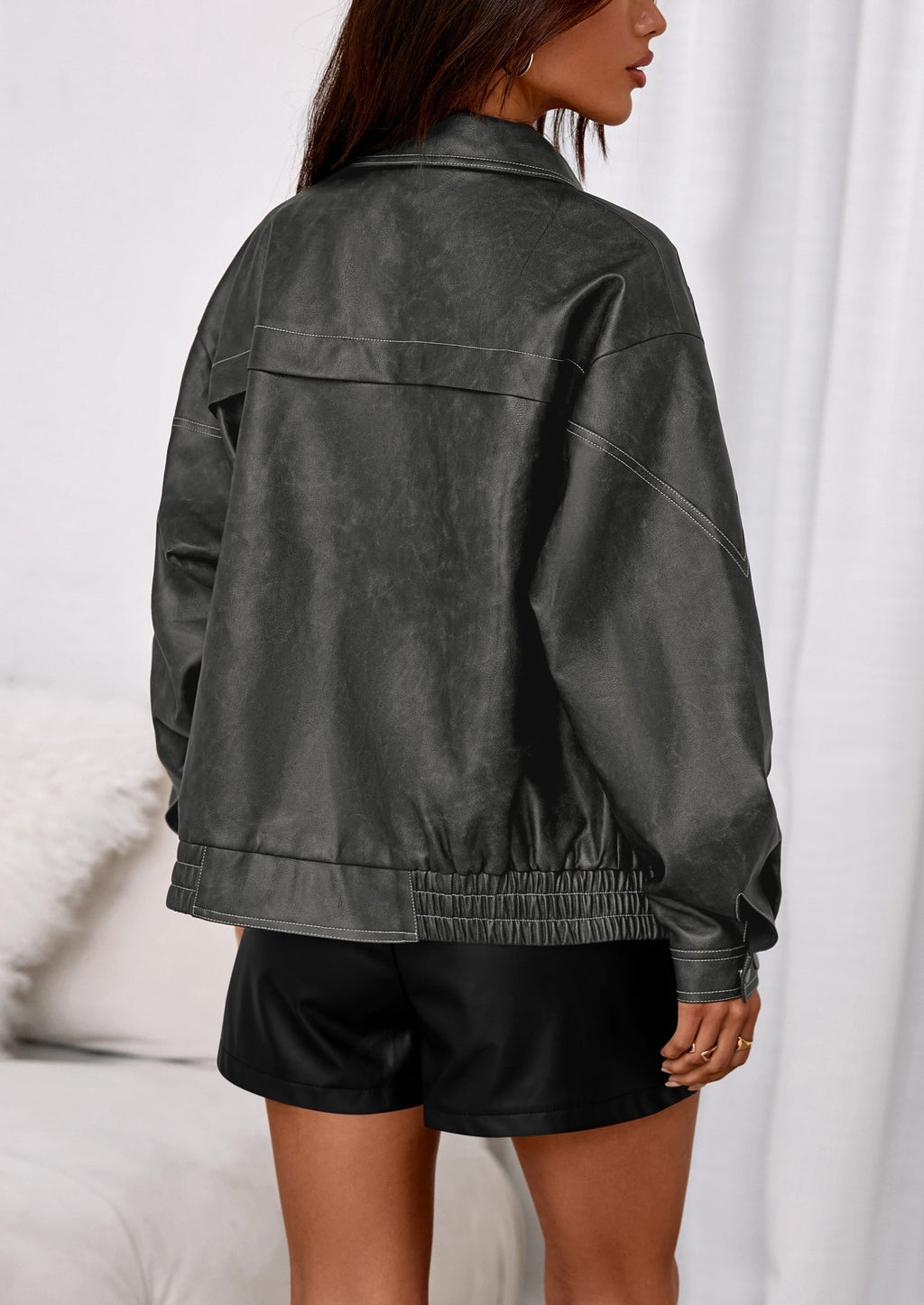 Chaqueta bomber de cuero