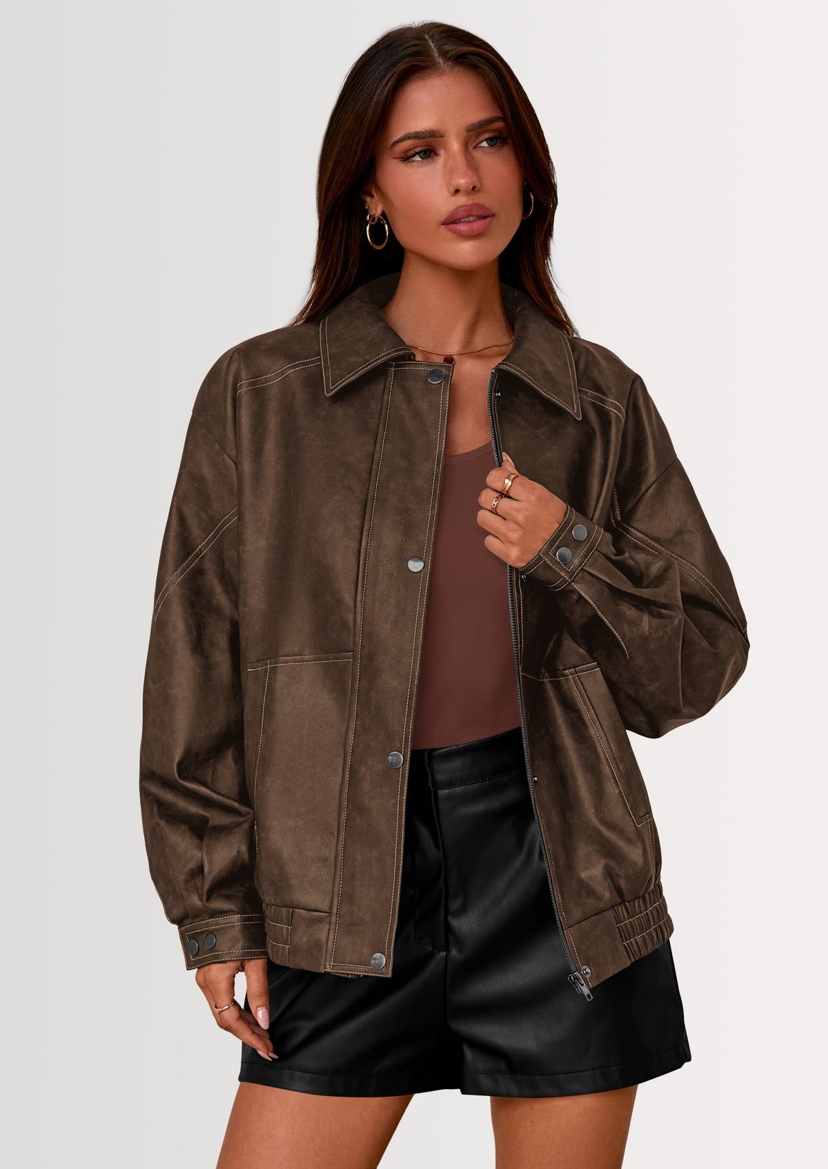 Chaqueta bomber de cuero