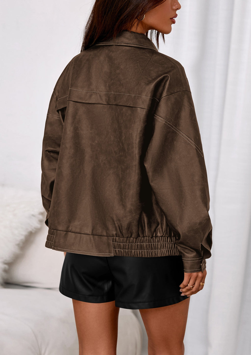 Chaqueta bomber de cuero
