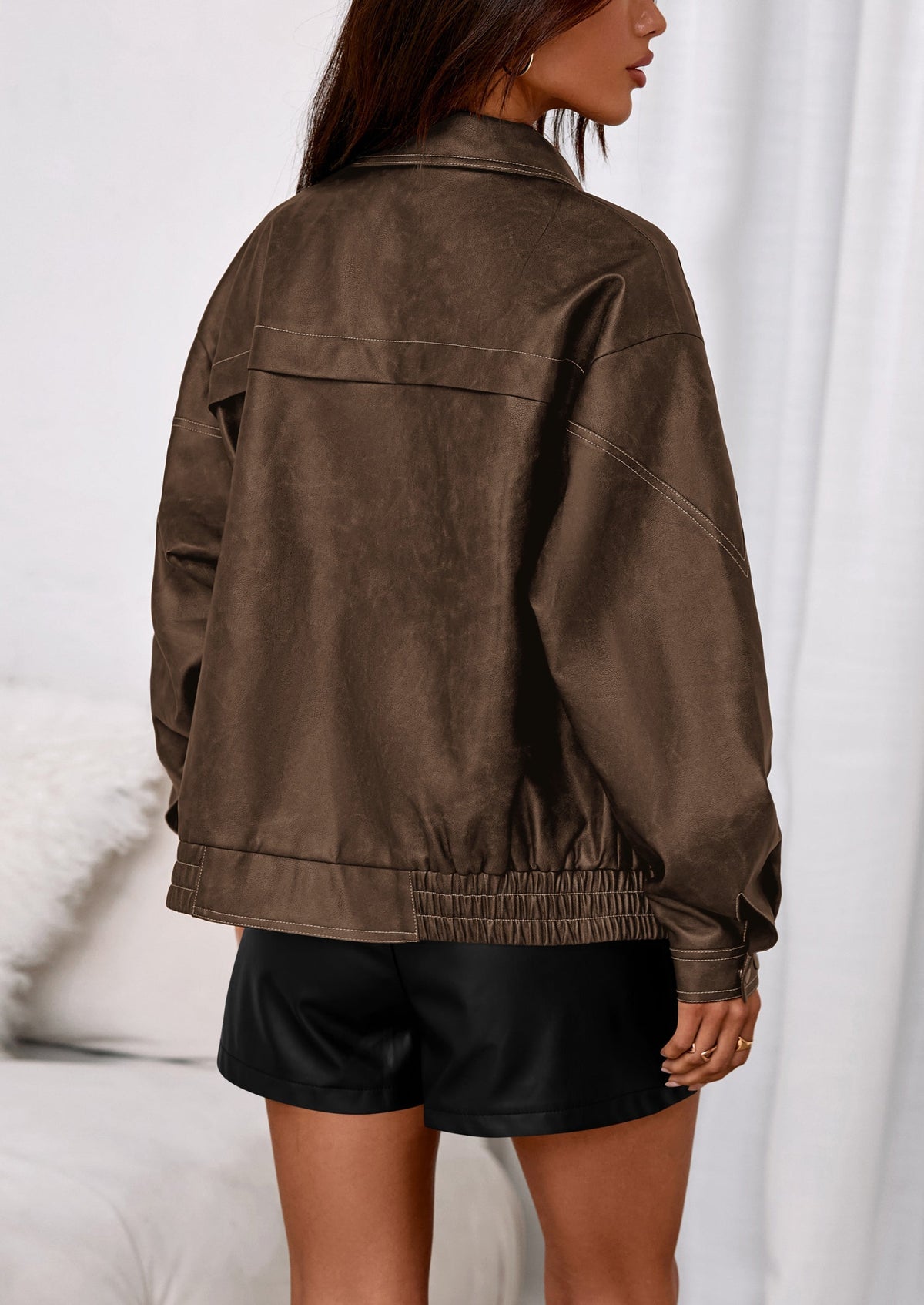 Chaqueta bomber de cuero