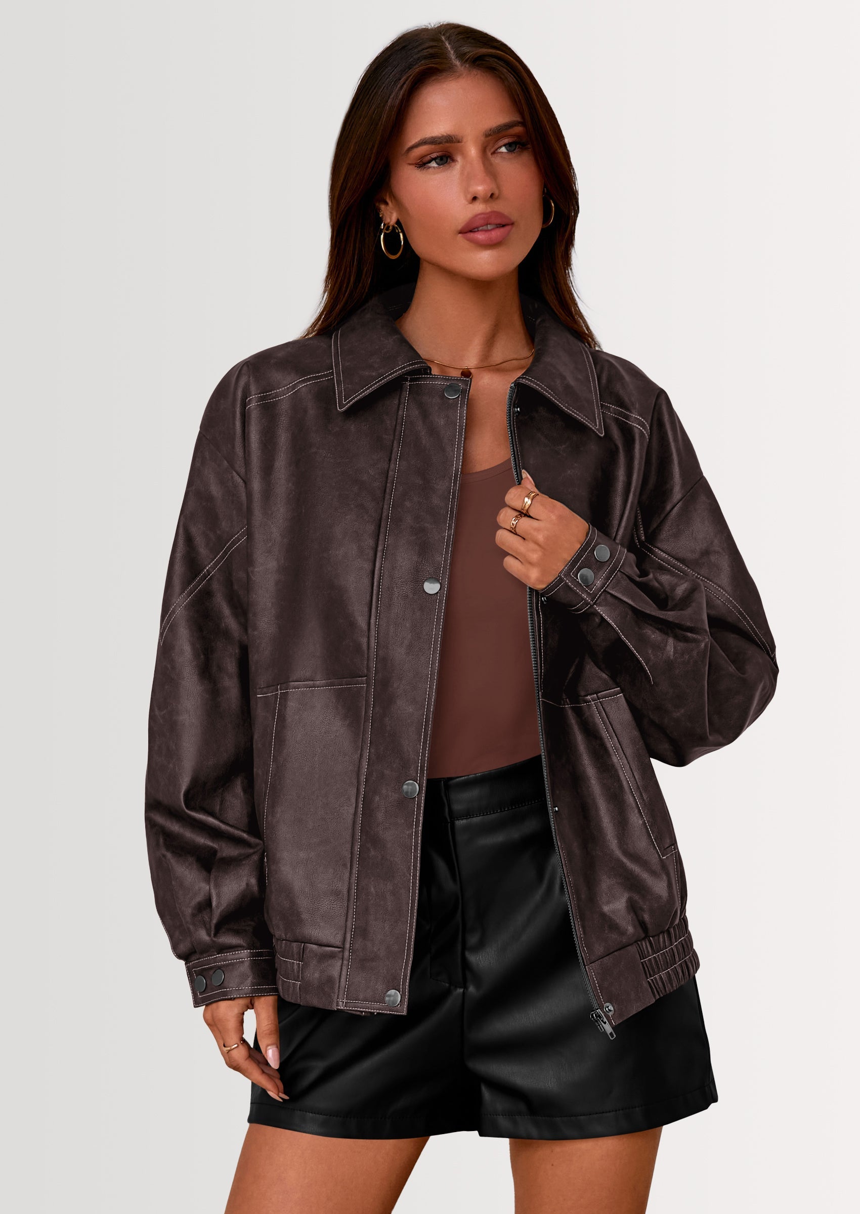 Chaqueta bomber de cuero