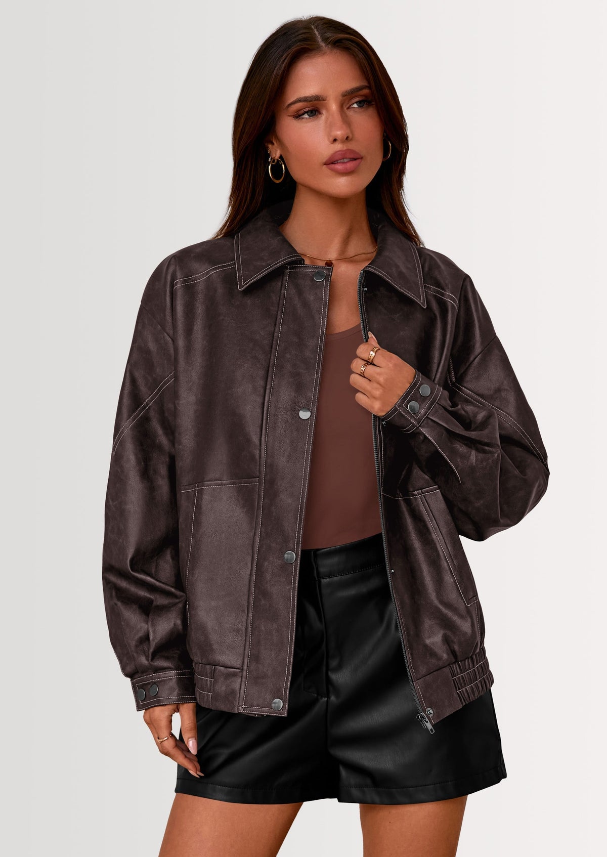 Chaqueta bomber de cuero