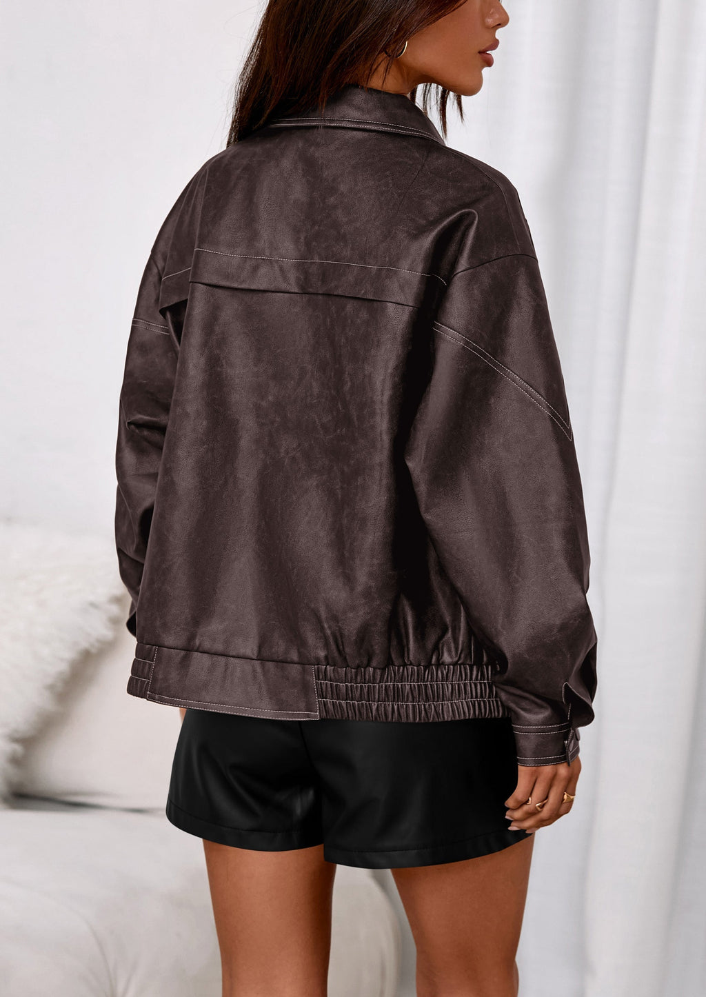Chaqueta bomber de cuero