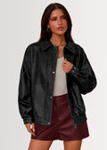 Chaqueta bomber de cuero