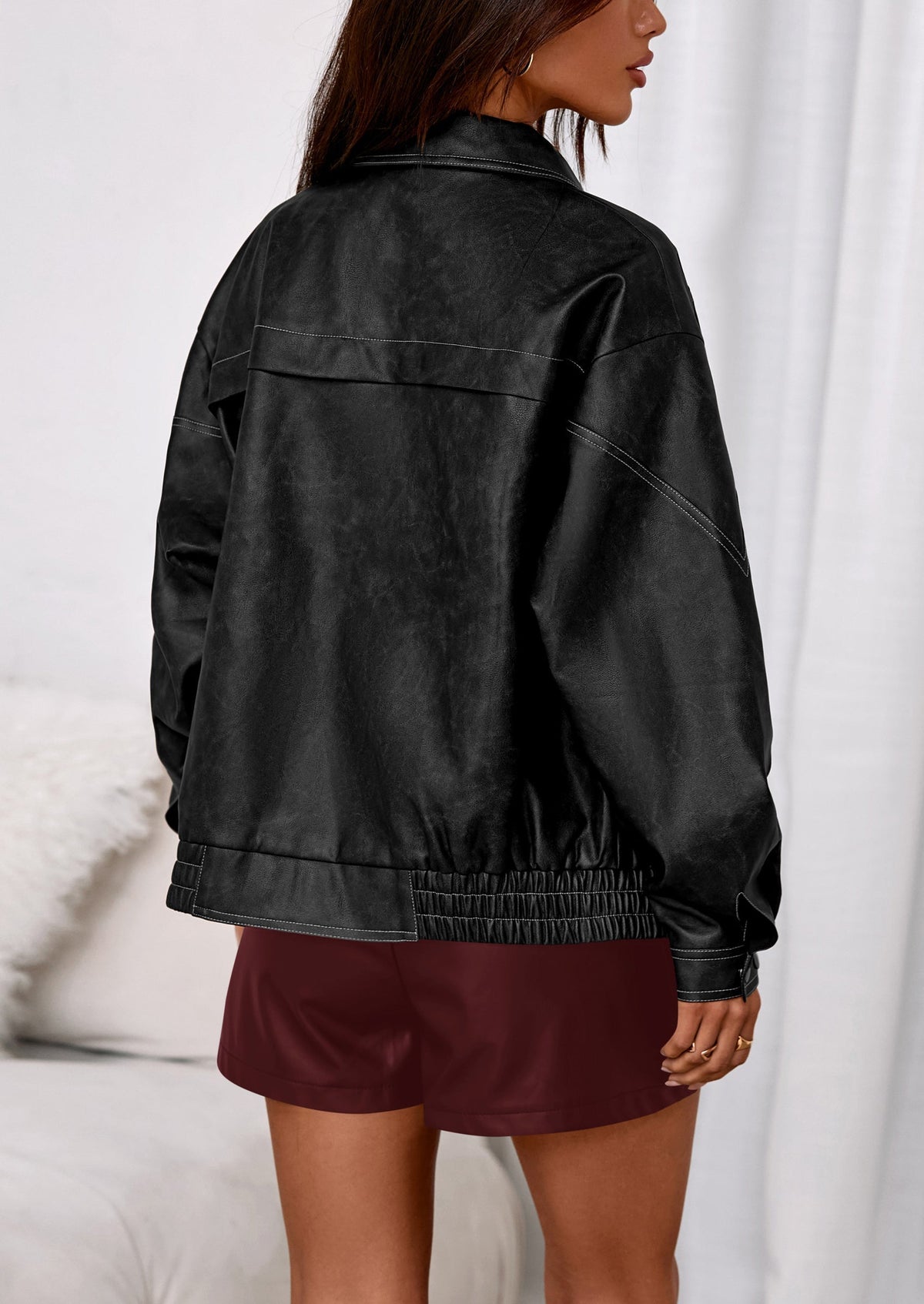Chaqueta bomber de cuero