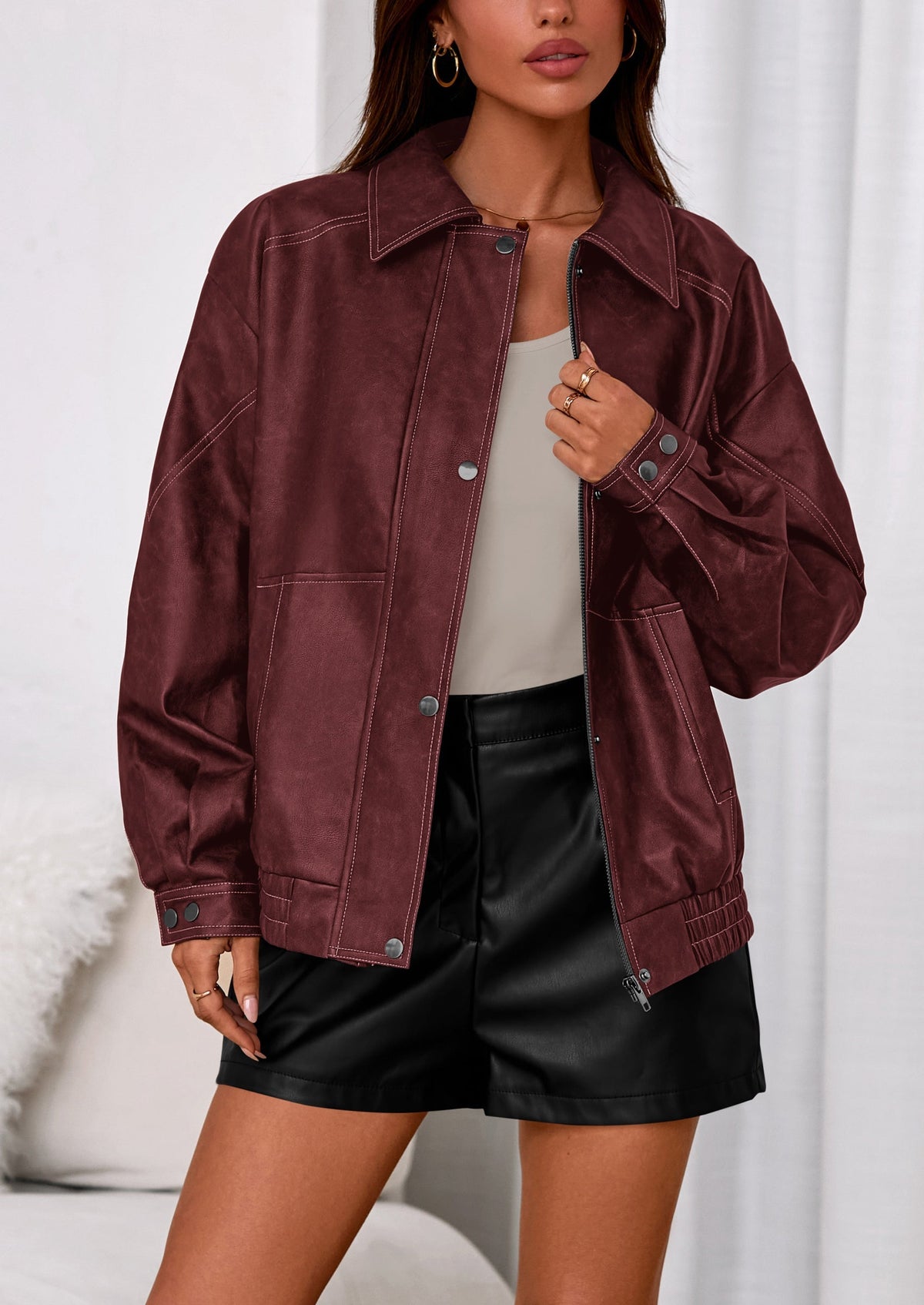 Chaqueta bomber de cuero