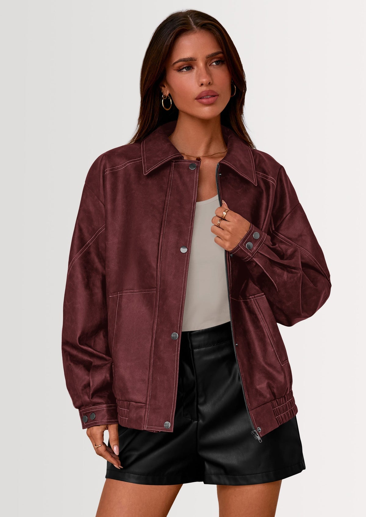 Chaqueta bomber de cuero