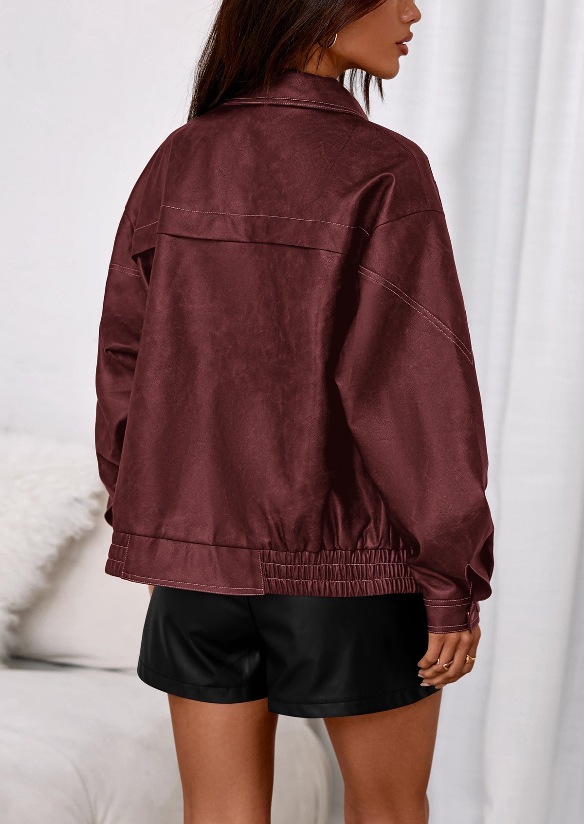 Chaqueta bomber de cuero
