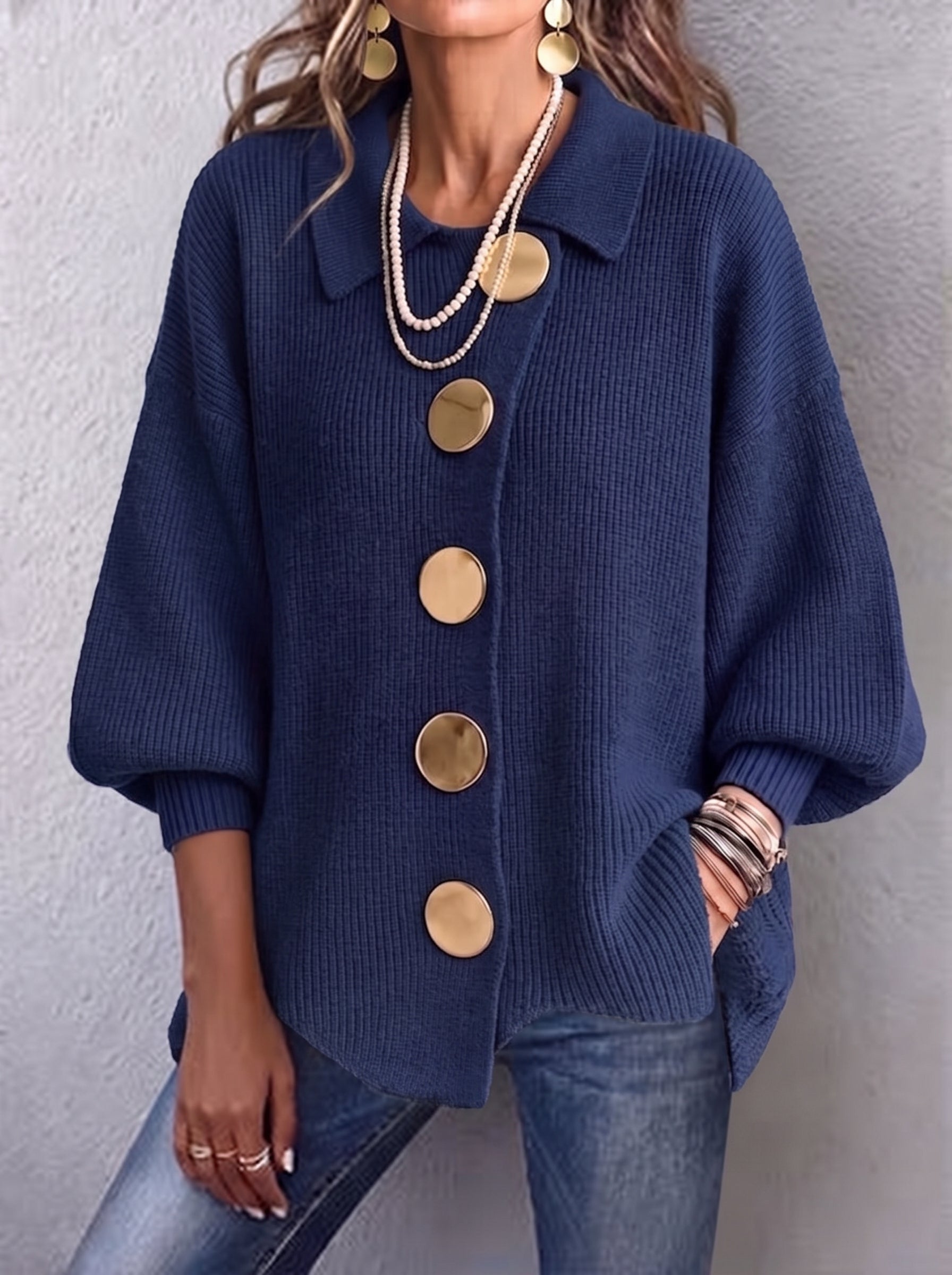 Cárdigan oversize cuello