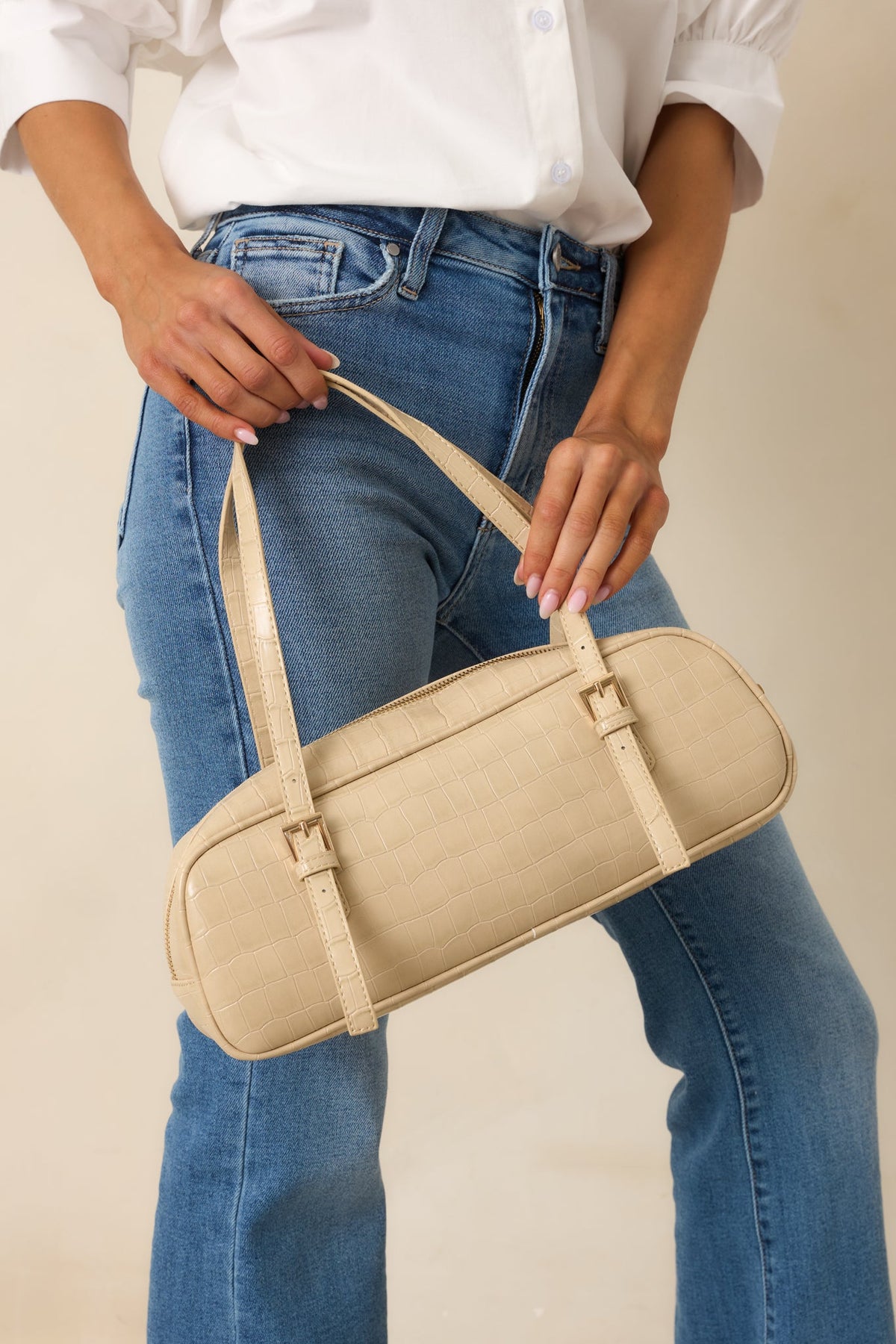 Bolso de mano elegante de cocodrilo