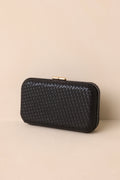 Bolso de mano negro elegante y tejido