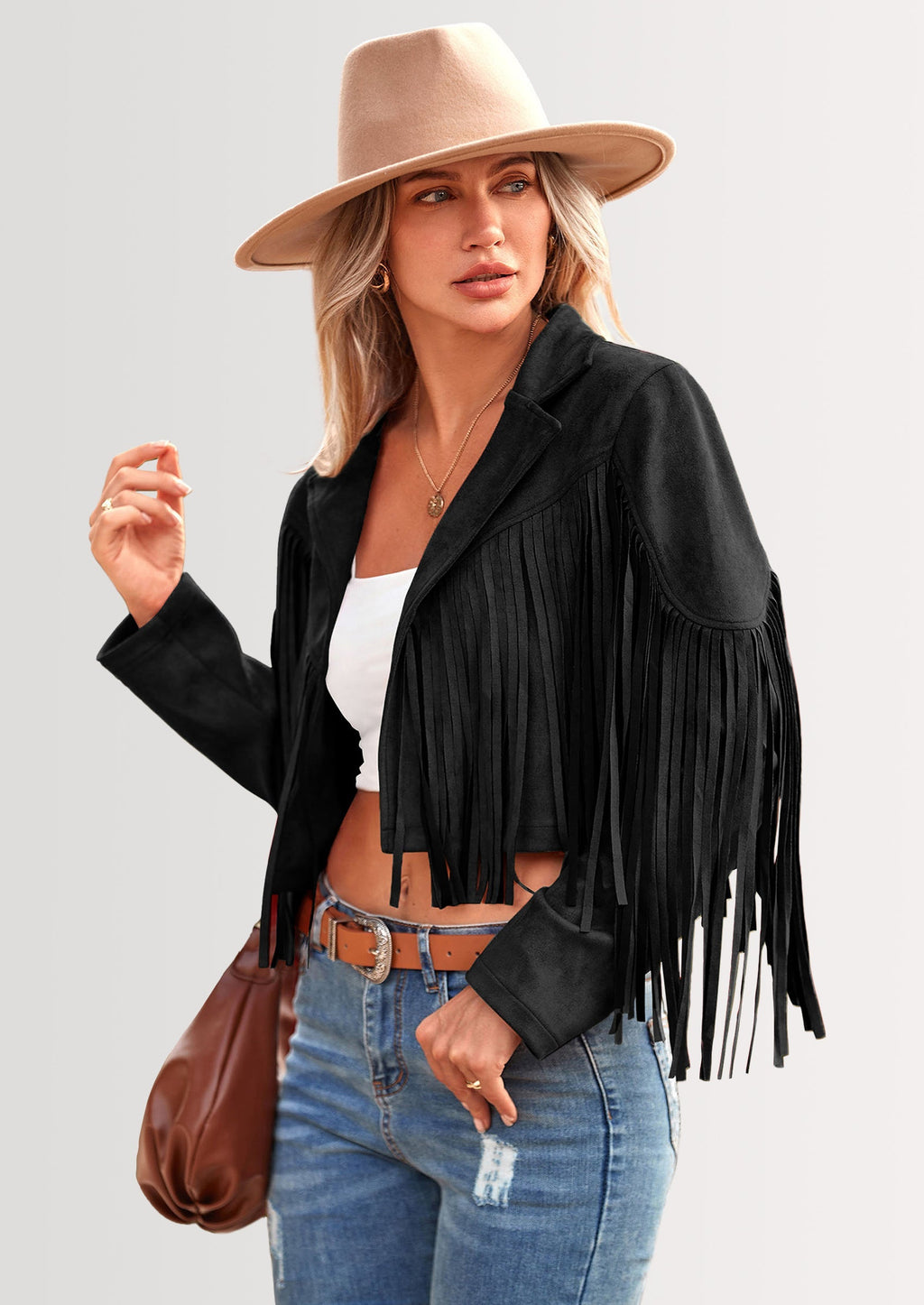 Chaqueta motera de gamuza