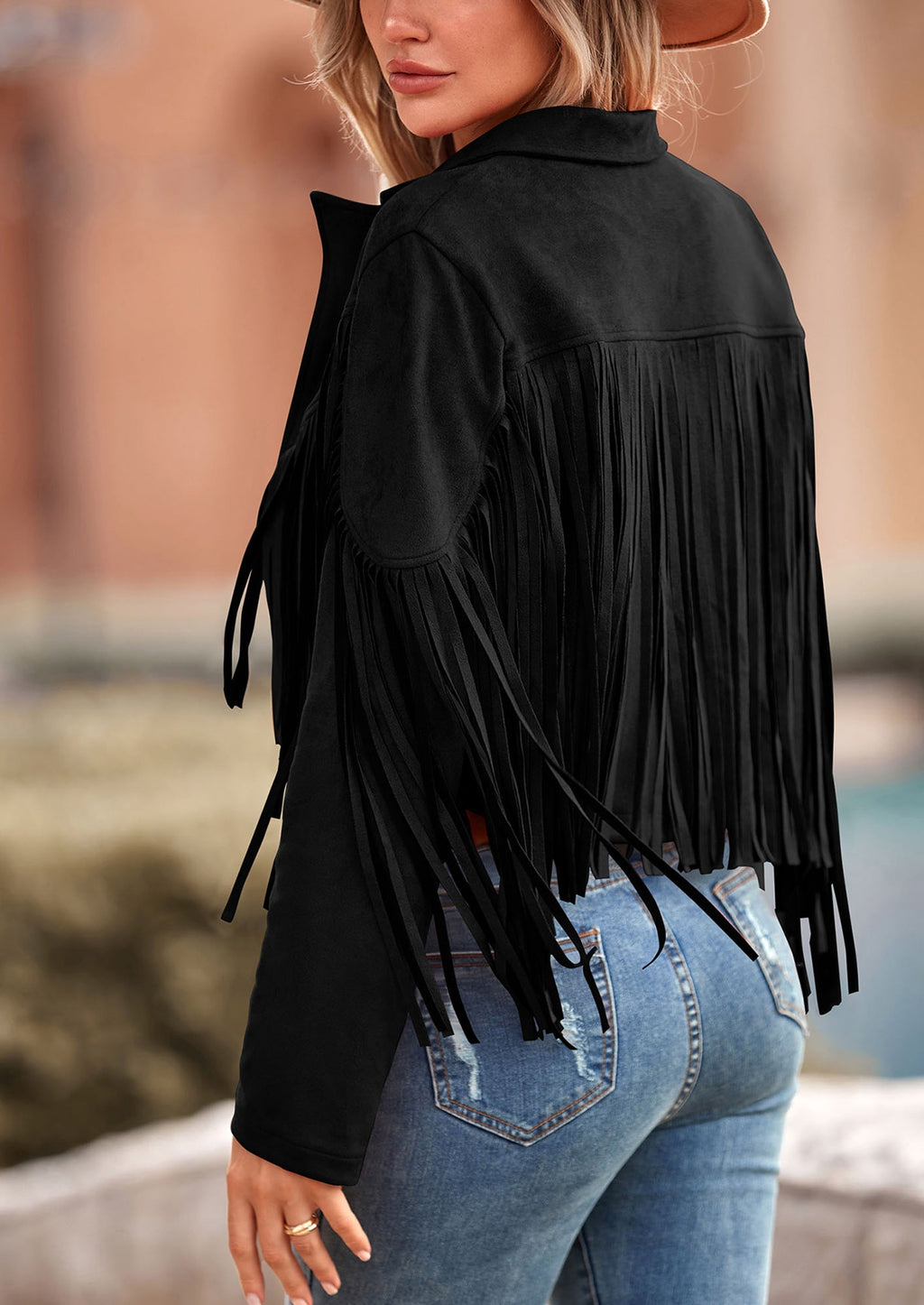 Chaqueta motera de gamuza