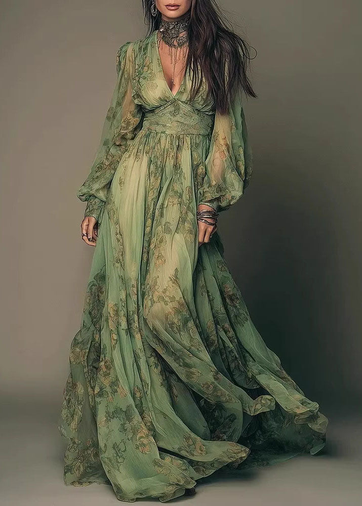 Vestido bohemio verde