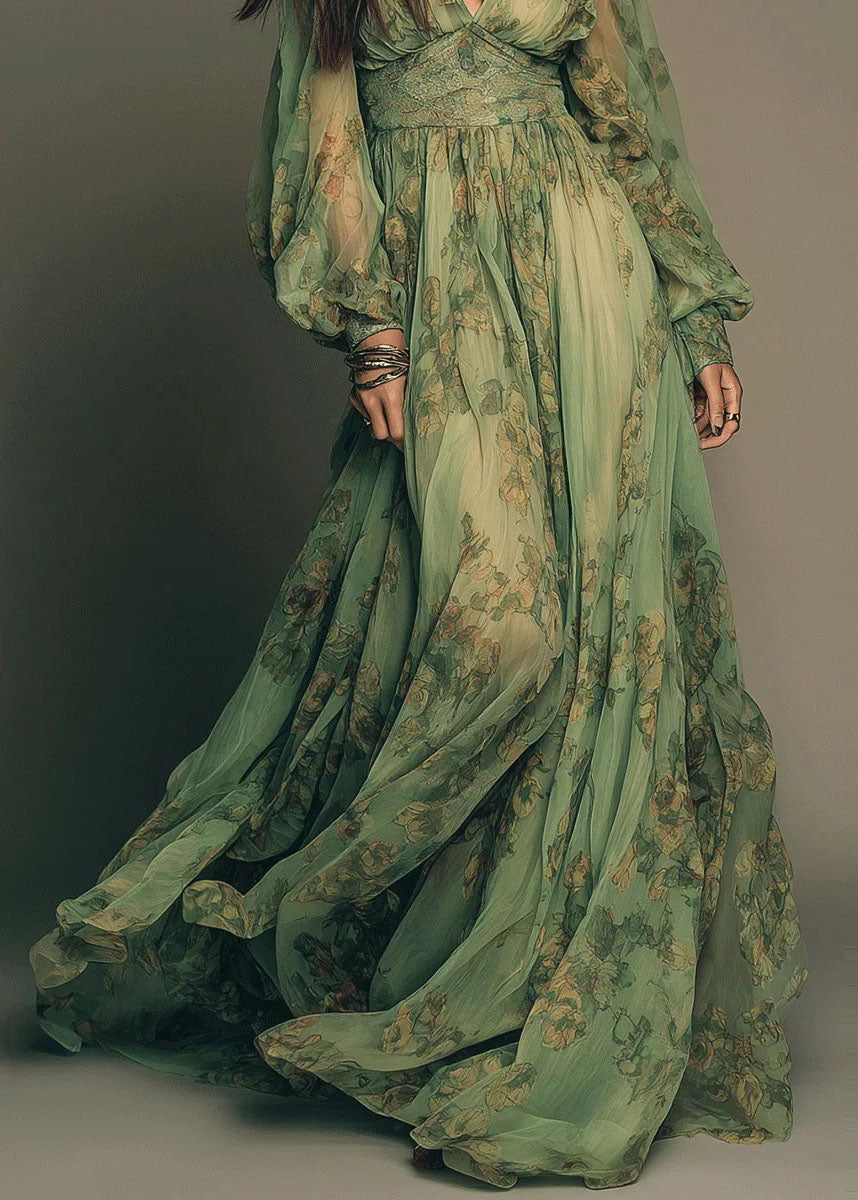 Vestido bohemio verde