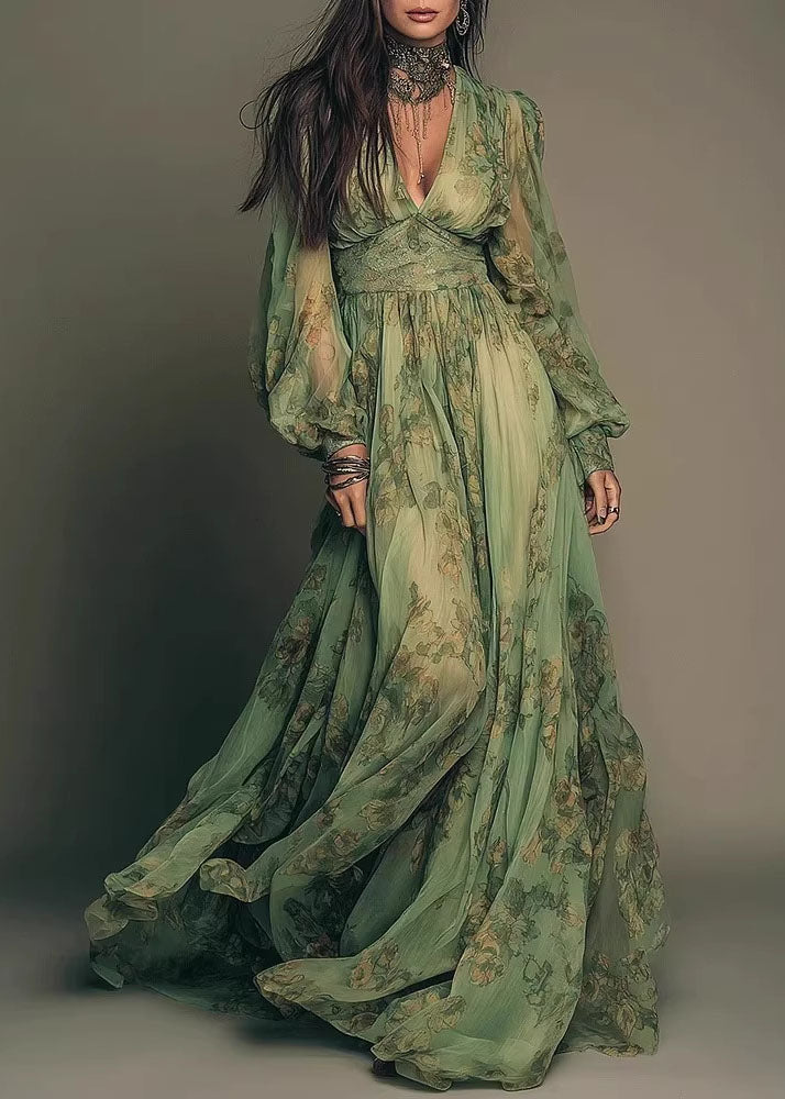Vestido bohemio verde