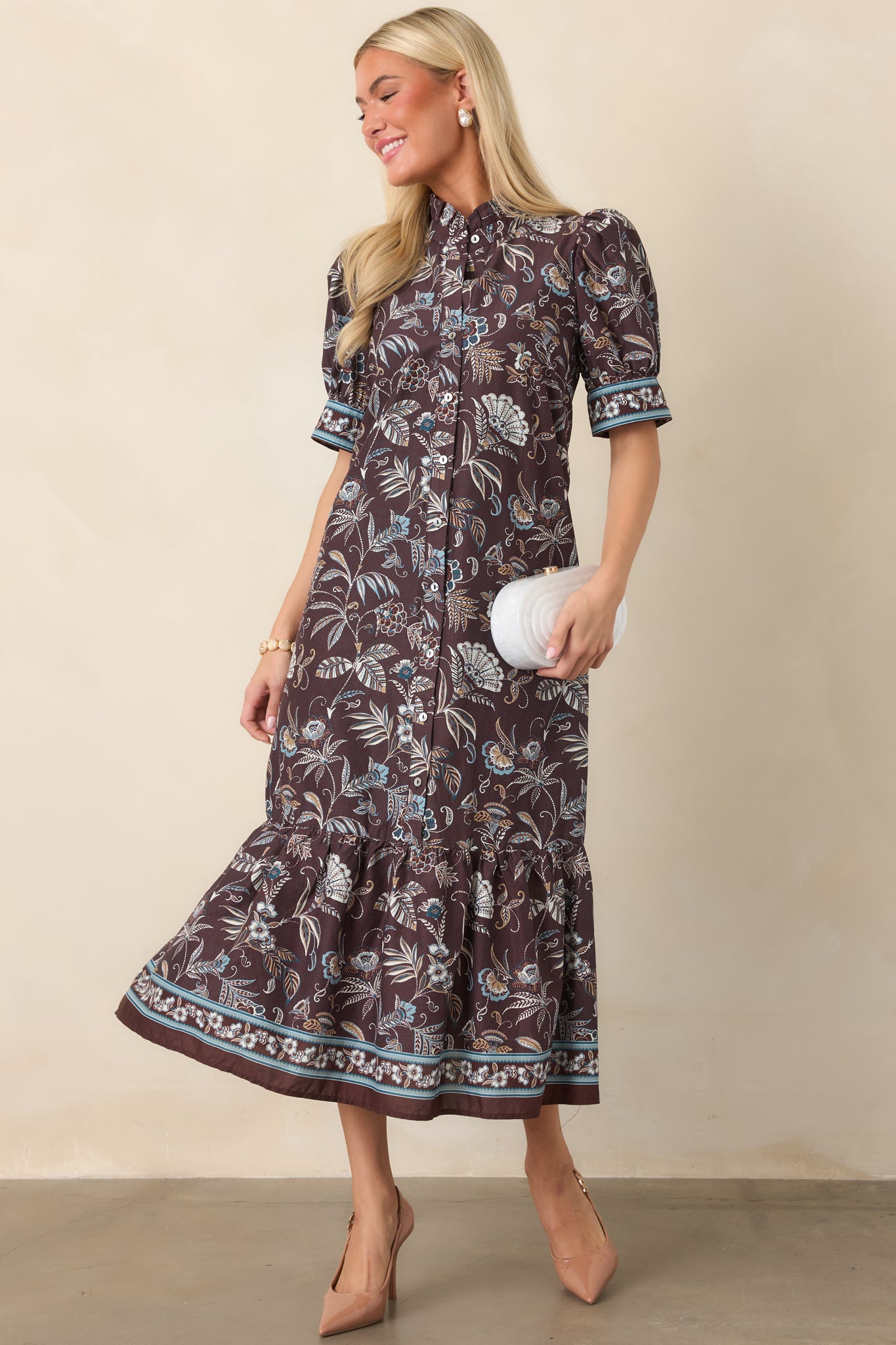 Vestido floral algodón